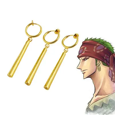 The New Pirate King Zoro Earrings Cosplay Props Wang Zhuoluo Earrings Hook Anime ZORO Earrings