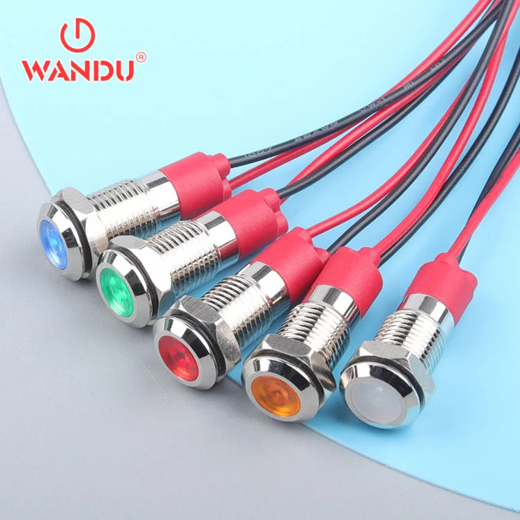 WD08L Series Signal Lamp, Pilot Light, Indicator 8mm Metal Lamp Push Button Switch