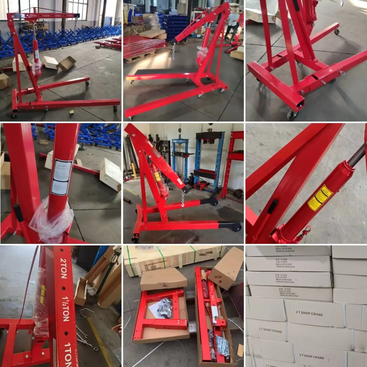 Easy Operation 2 Ton Foldable Hydraulic Jack Engine Crane Lifting Manual Shop Crane