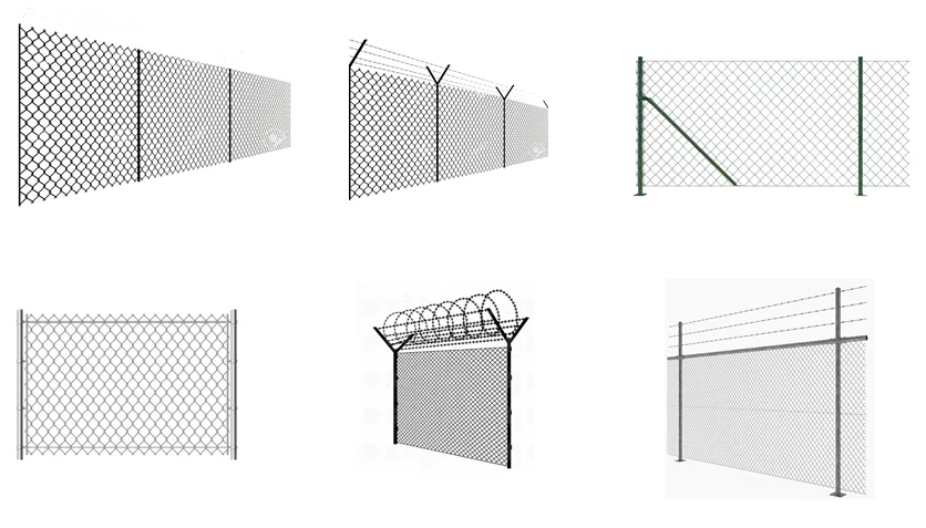 9 Ga. galvanized diamond mesh chain link cyclone wire fence and gate price