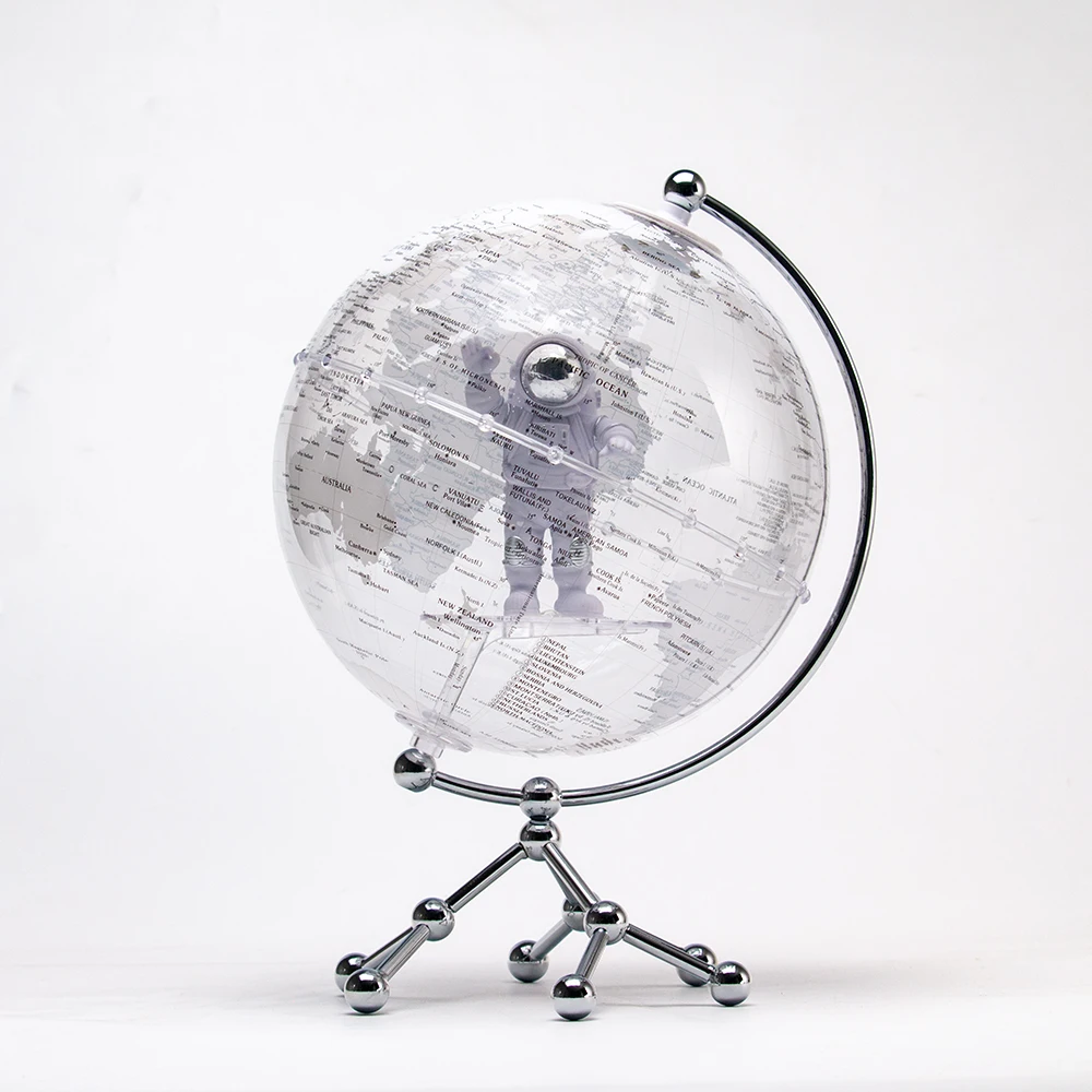 Factory Custom Rotating Globe Transparent World Globe Map for Business Gift
