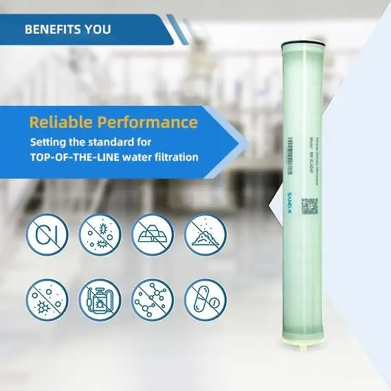 Industrial RO Membrane 4 x 40 inch 2400 GPD Commercial Industrial BW 4040 Reverse Osmosis Filter Replacements for industrial