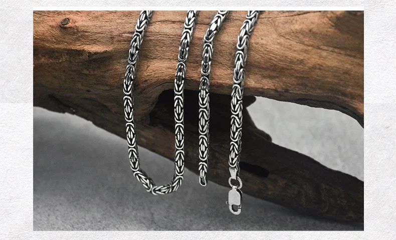 Instock 2.5MM 45cm 50cm 55cm 60cm 925 Sterling Silver Byzantine Chain Necklace With Lobster Clasp For Men Women