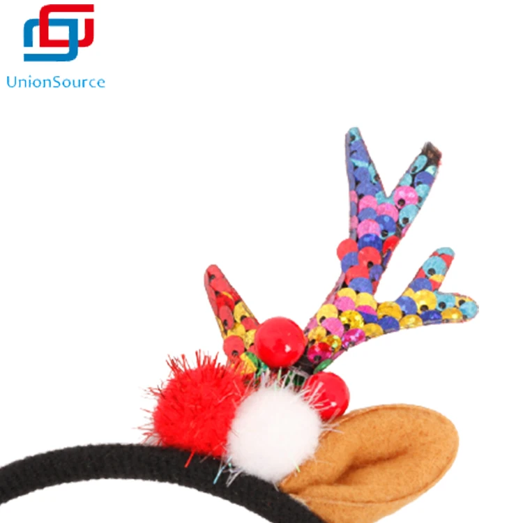 
Christmas Party Headbands Xmas Party Costume Headbands Reindeer Hair Hoop Christmas Photo Prop Booth Headbands for Christmas Par 