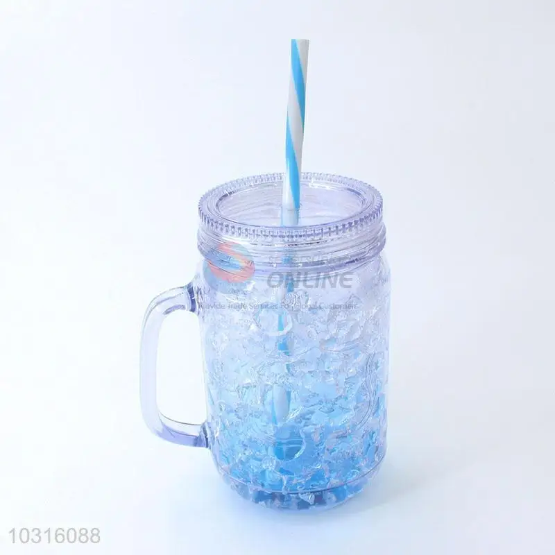 Chinese Manufacturers Frosty Freezer Mug Ice Beer Yh-Bb Gel Tumbler Glass Bottle Cup With Straw And Lid