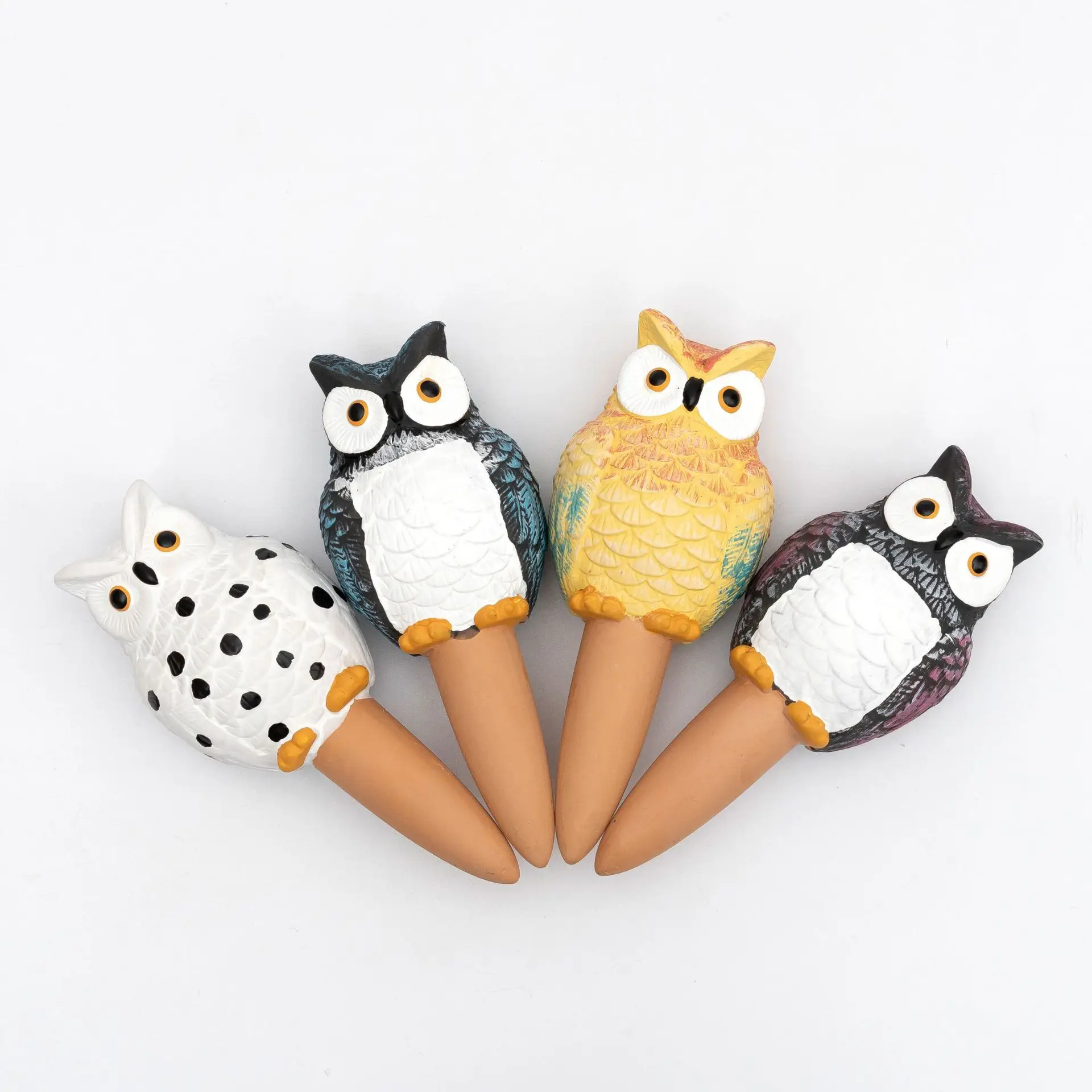 New Self Watering Pot Self Waterting Spikes Owl Seepage Terracotta Self Watering Pot for Indoor Plant Garden Decor