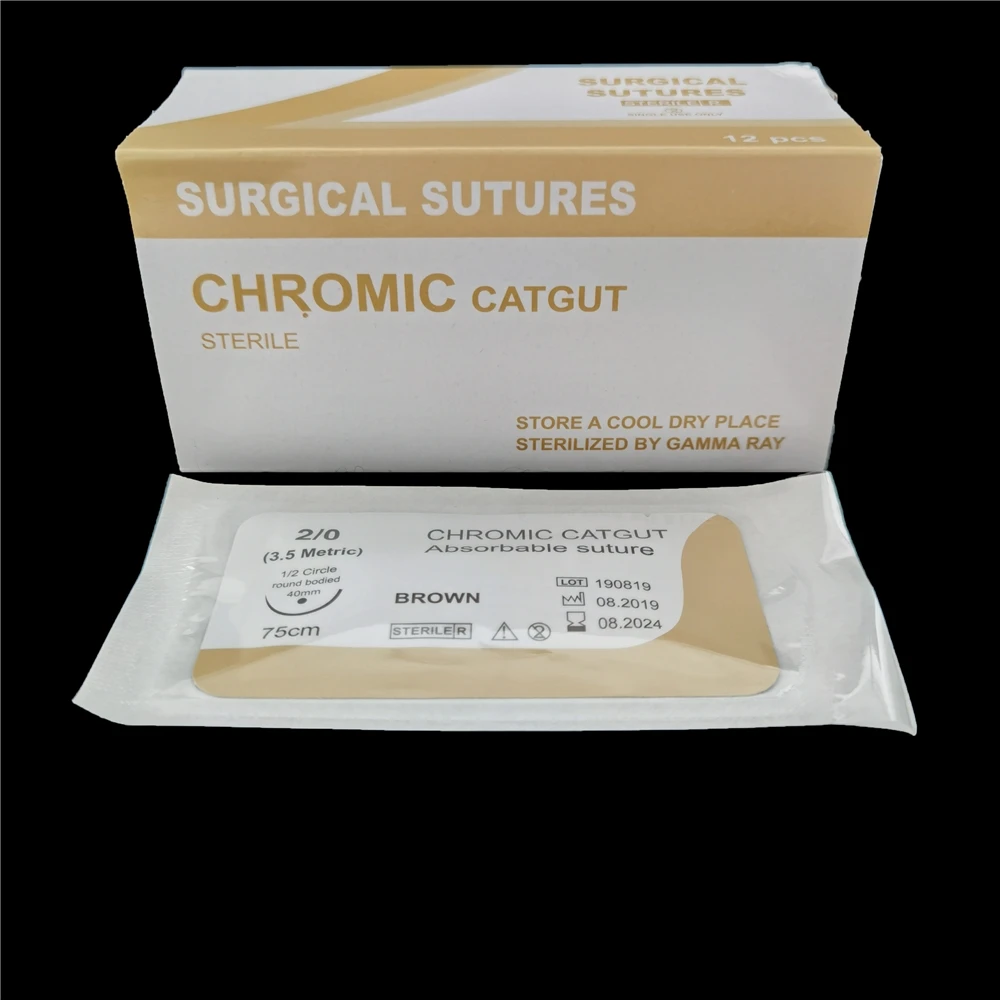 high quality Excellent quality Non-Absorbable Sutures Medical Needle Chromic Catgut Absorbable Suture with Best Price