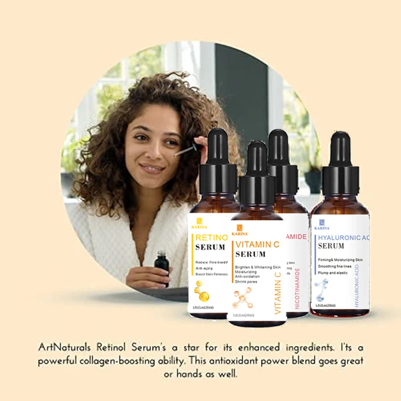 KARINA Hyaluronic acid retinol Nicotinamide  whitening anti acne Revitalizing hydrating vitamin c  Facial skin care serum