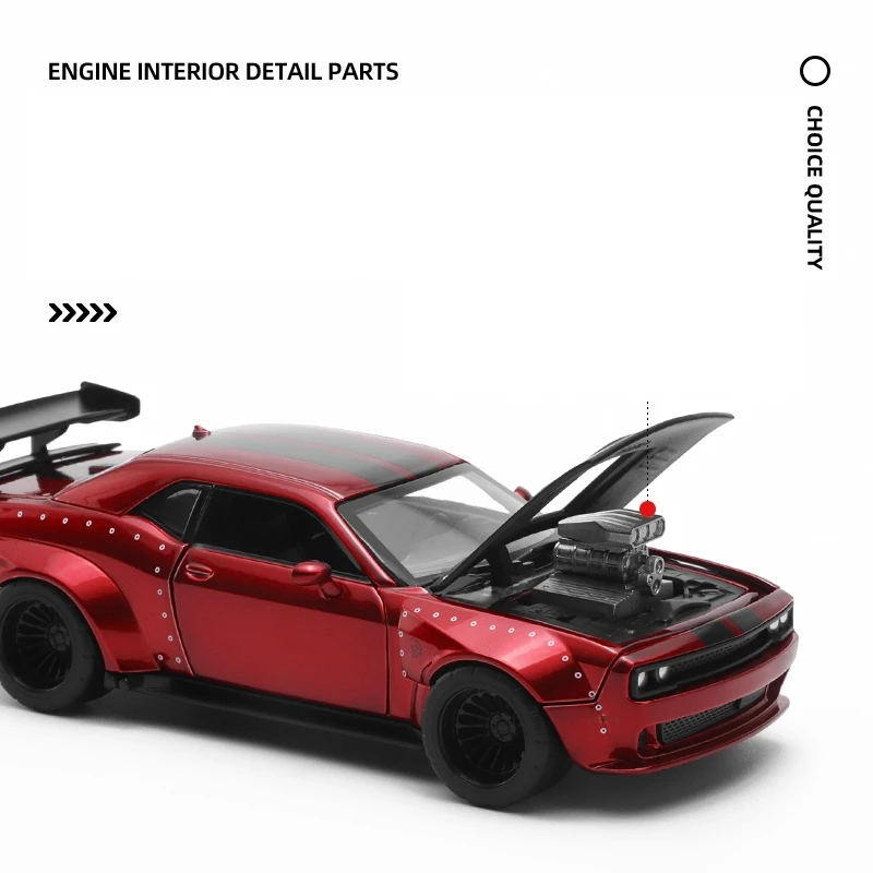 1/36 Dodge Challenger SRT Hellcat CCA собранная модифицированная модель игрушечного автомобиля для мальчиков детские Литые металлические колеса в подарок