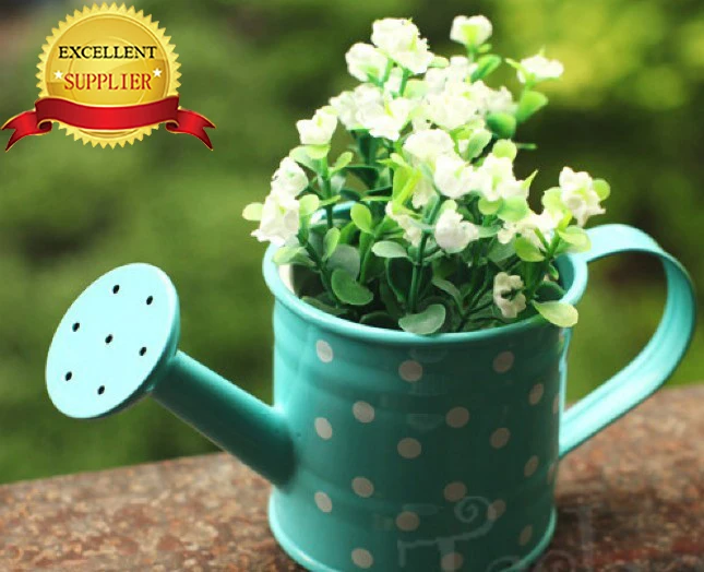 small Play Time or Practical Use galvanized zinc metal  Watering Can for boy girl kid Child for  Home garden yard flower planter