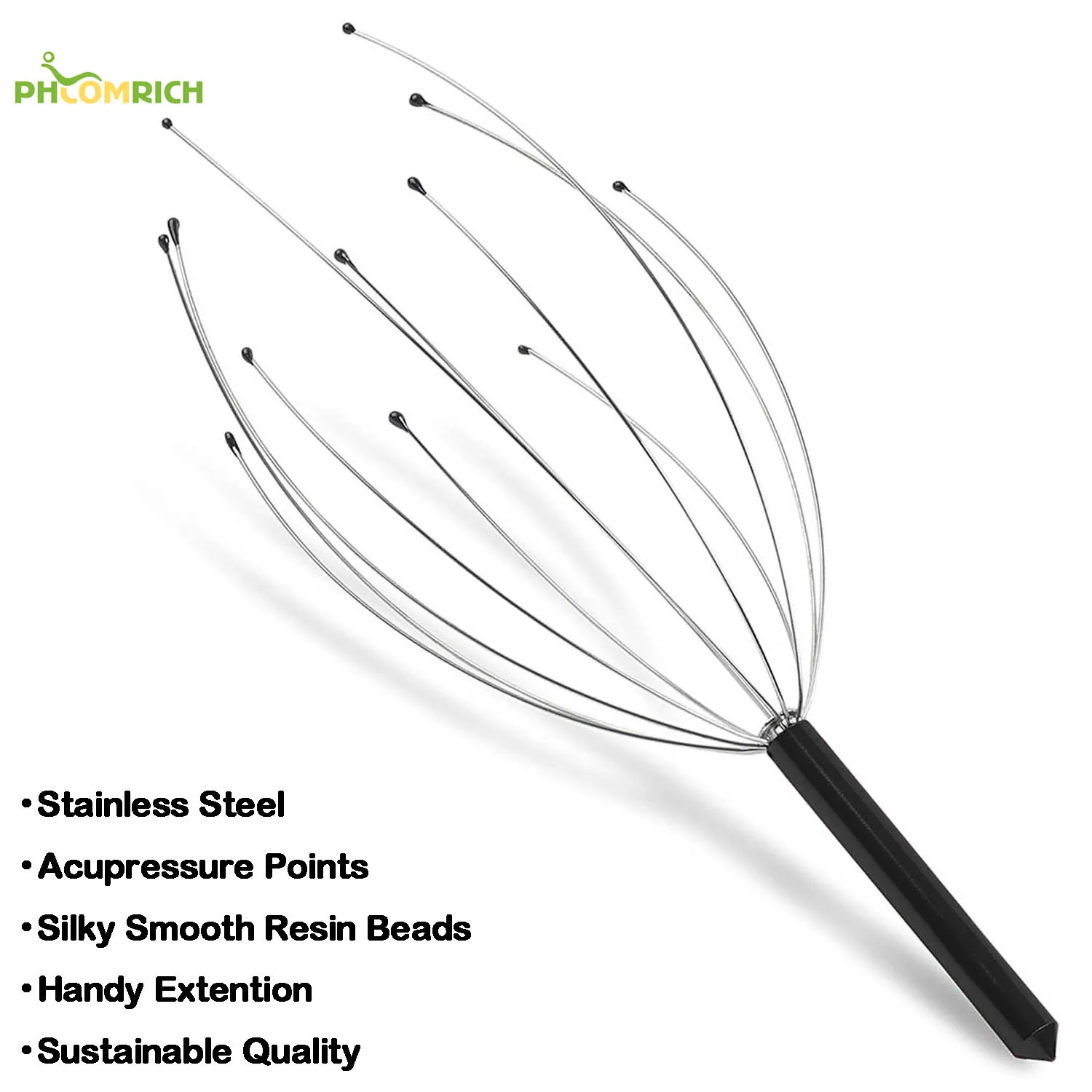 Steel Head Scratcher Massager Scalp Spider 12 Claws Wire Head Massager Finger Acupuncture Massage Rings Set