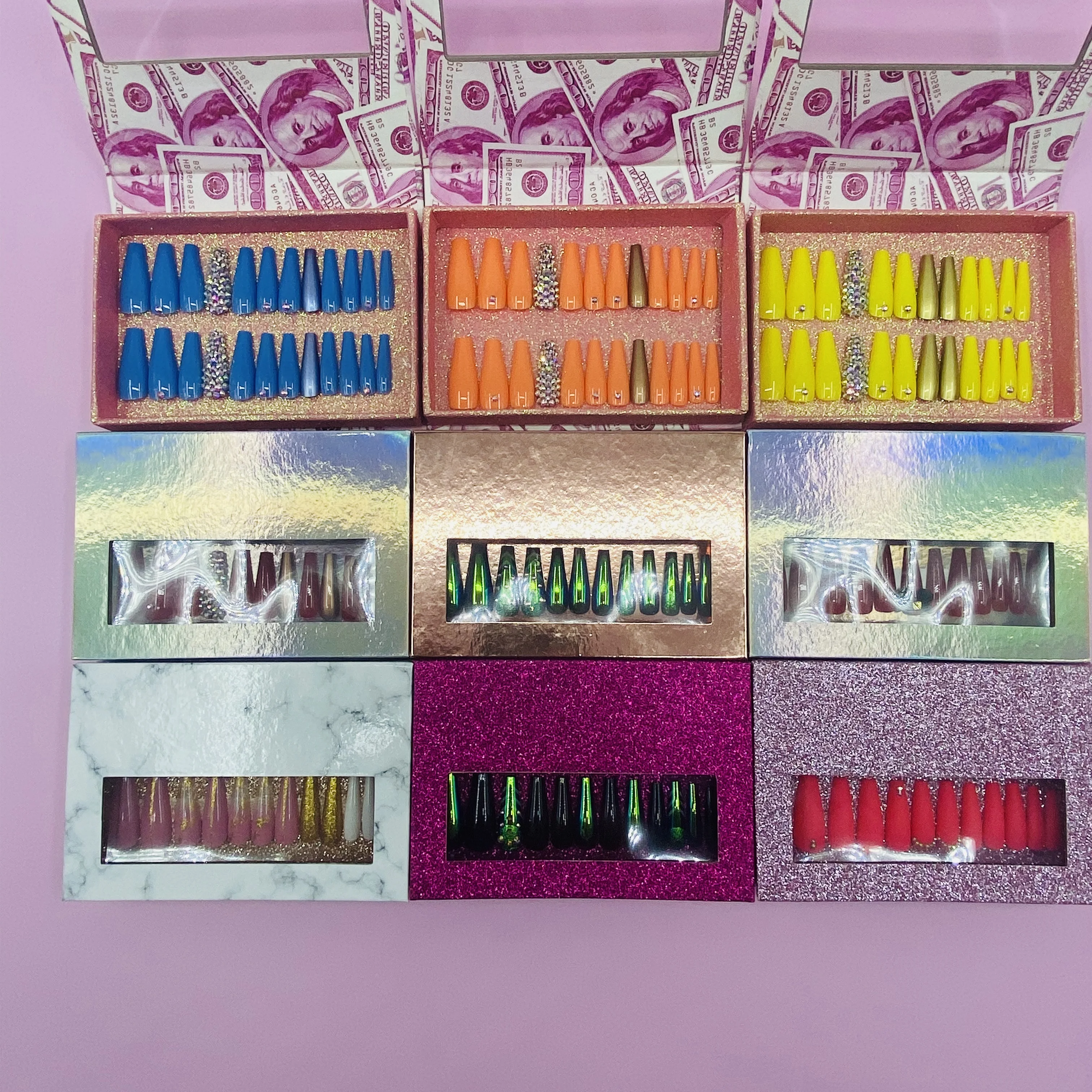 Drop shipping  Uv  falsenails Pre-Glue False Nails art Custom  Nails Wholesale artificial fingernails false fakenails fake nails