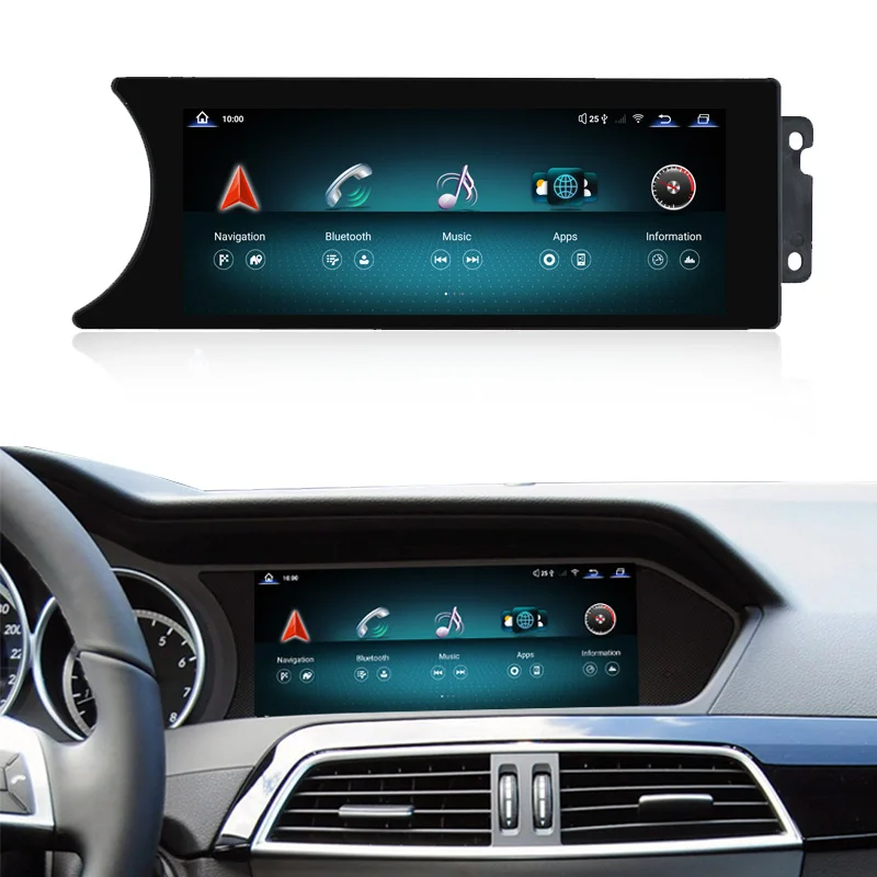 8.8  inch 720p Car Accessories Android 13 Touch Screen for Mercedes Benz C Class W204 C180 C200 C250 C300 Upgrade Radio