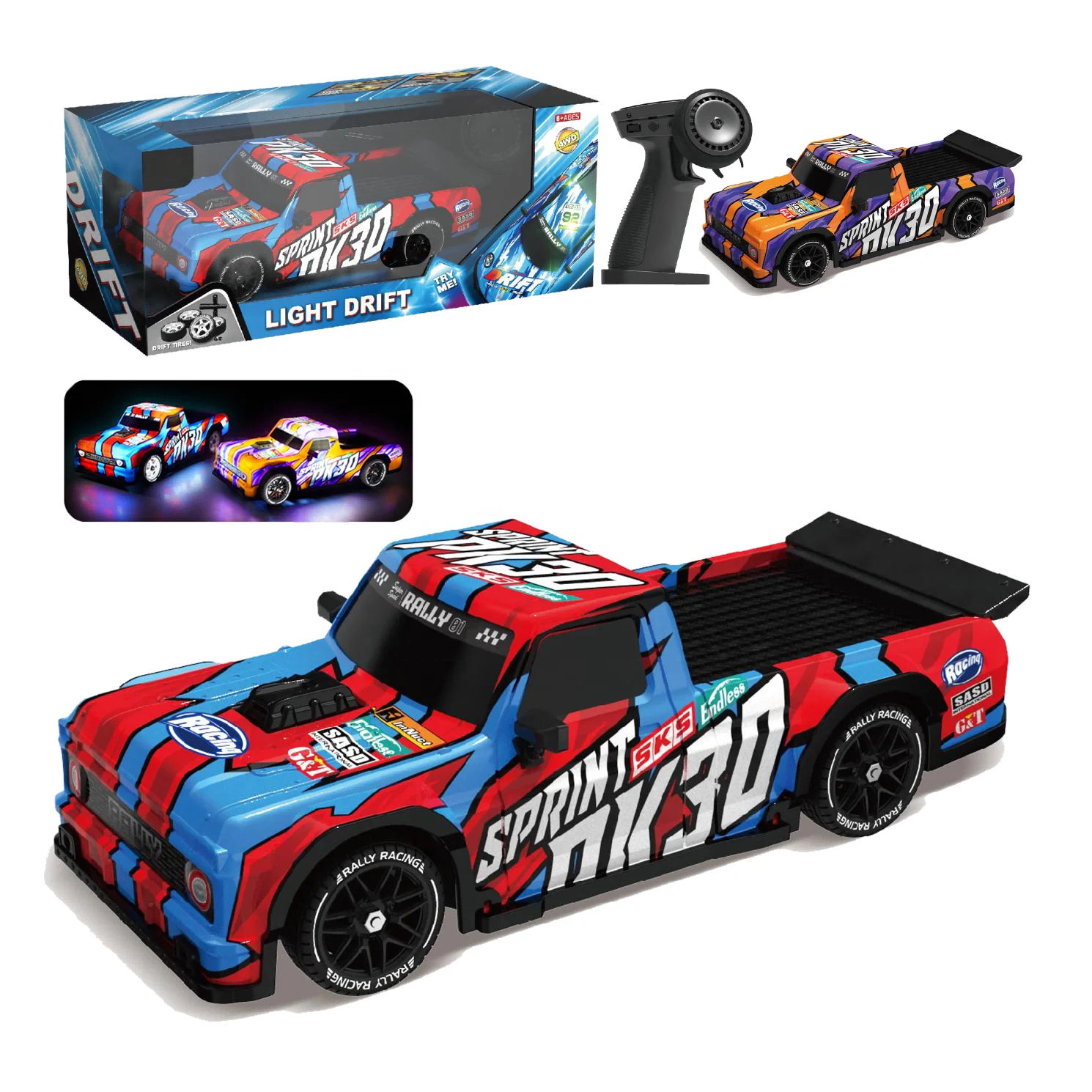 2,4 ГГц высокоскоростной 4WD Eddy Drift RC трюковый автомобиль прочный металлический Радиоуправляемый гоночный автомобиль Wi-Fi USB кабель для детских гонок