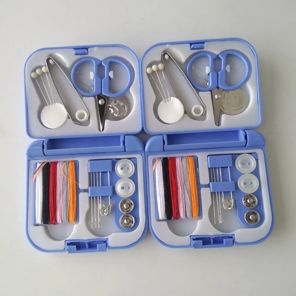 
Mini portable emergency travel sewing kit with plastic carrying case 