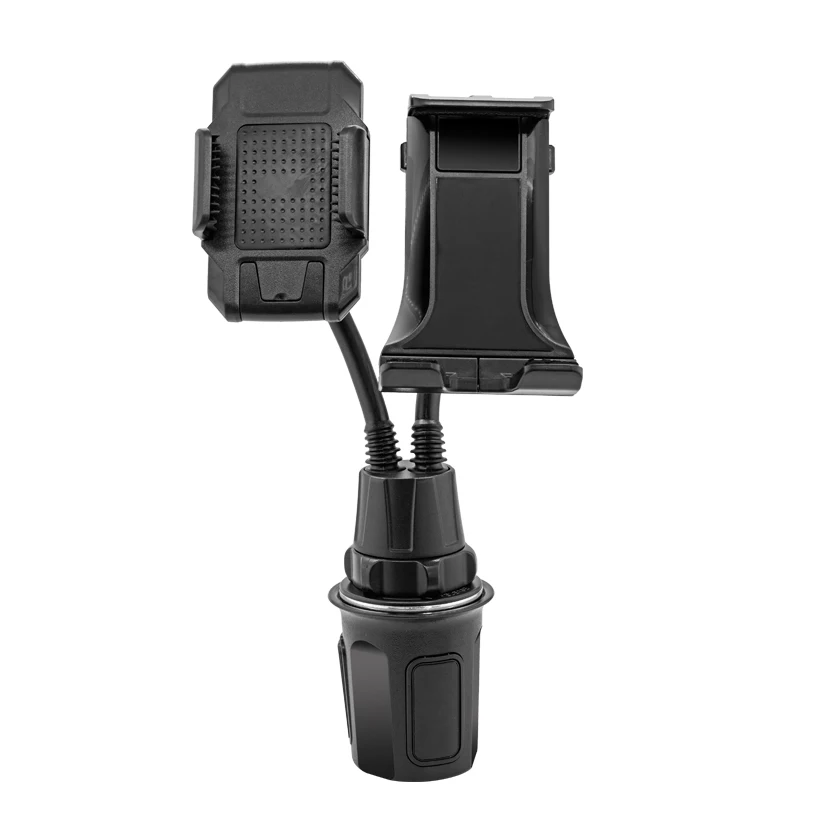 New Design Car Cup Phone Holder with Double Goosenecks Universal Smartphone holder Tablet Mount Larger Diameter