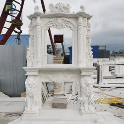 Finelai good quality huge freestanding fireplace stove with lions