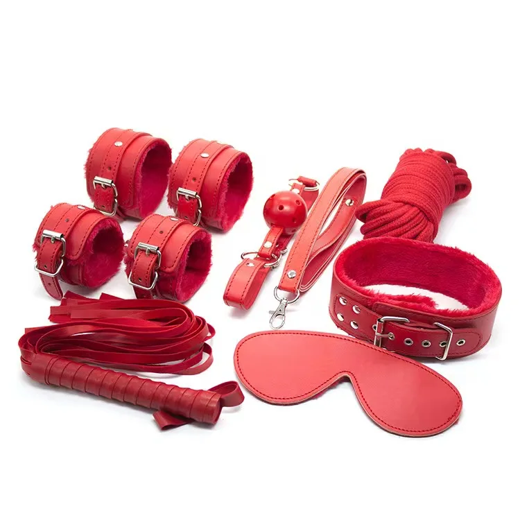 Hot BDSM Sex Toy Sexy Slave Leather Equipment SM Fetish Bondage Kit Fetish Handcuffs Bondage Restraints for Whip Bondage Kit