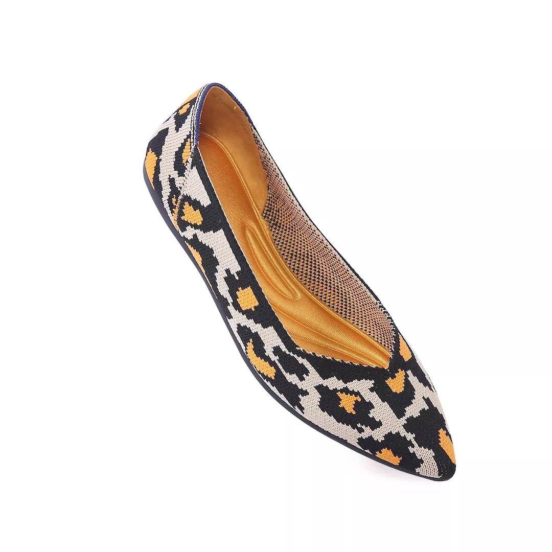 Daily Wear Summer Four Season Flying Knit Flat Pumps Pointed Shoes For