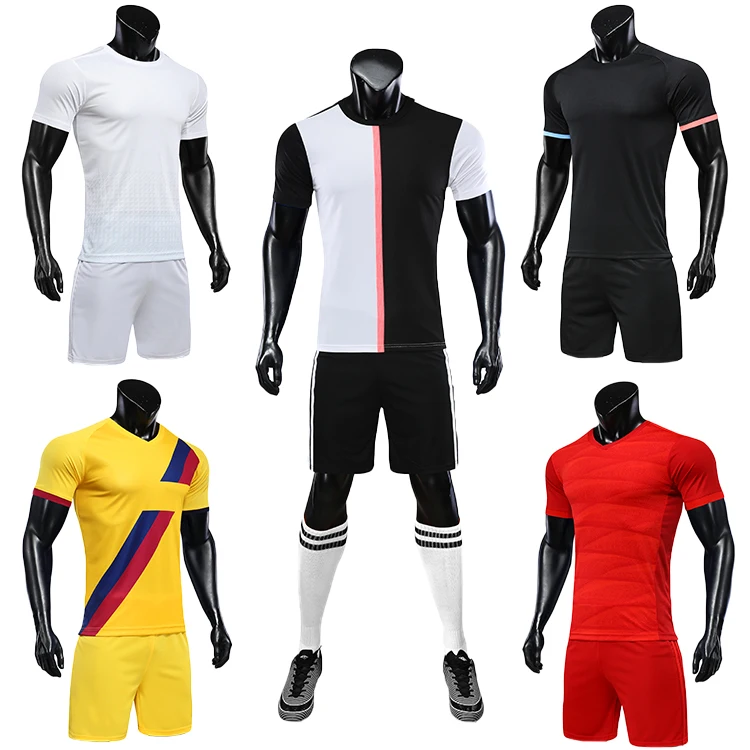 Factory direct sale sports jersey new model football shirt soccer uniform red white black
