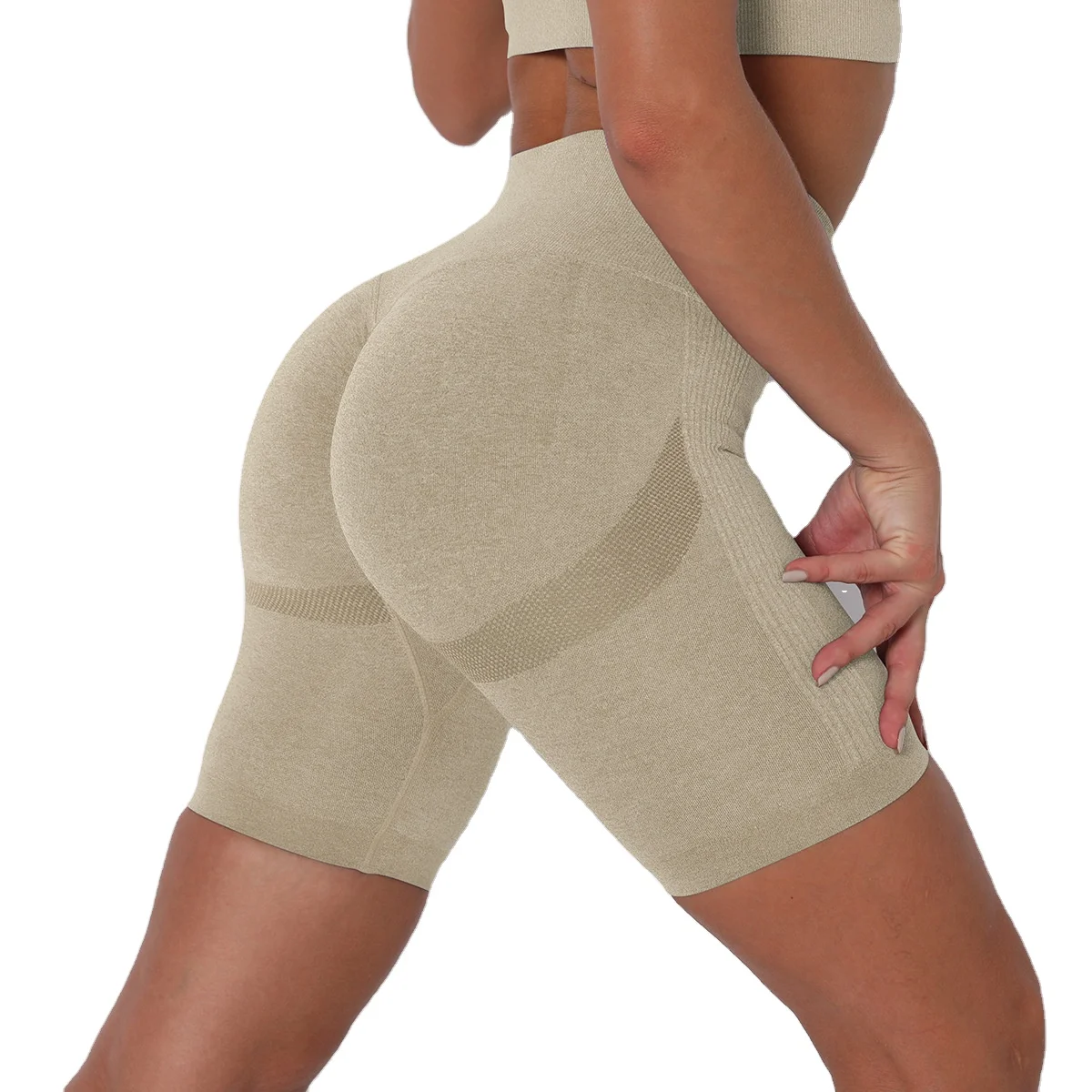 Echt Nvgtn Supplier Recycled Material Sport Women Shorts Women Short Tights Pulse Surge Khaki Curve Seamless Short