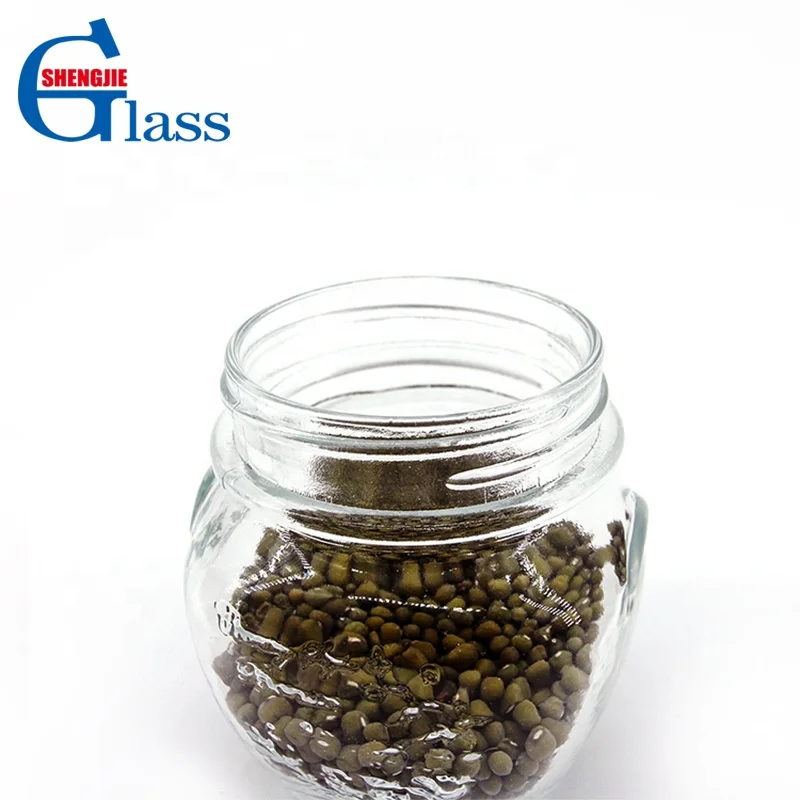china factory price glass food storage bottles & jars containers Carving Clear GlassHoney Jam Glass Candle Jars with Lids