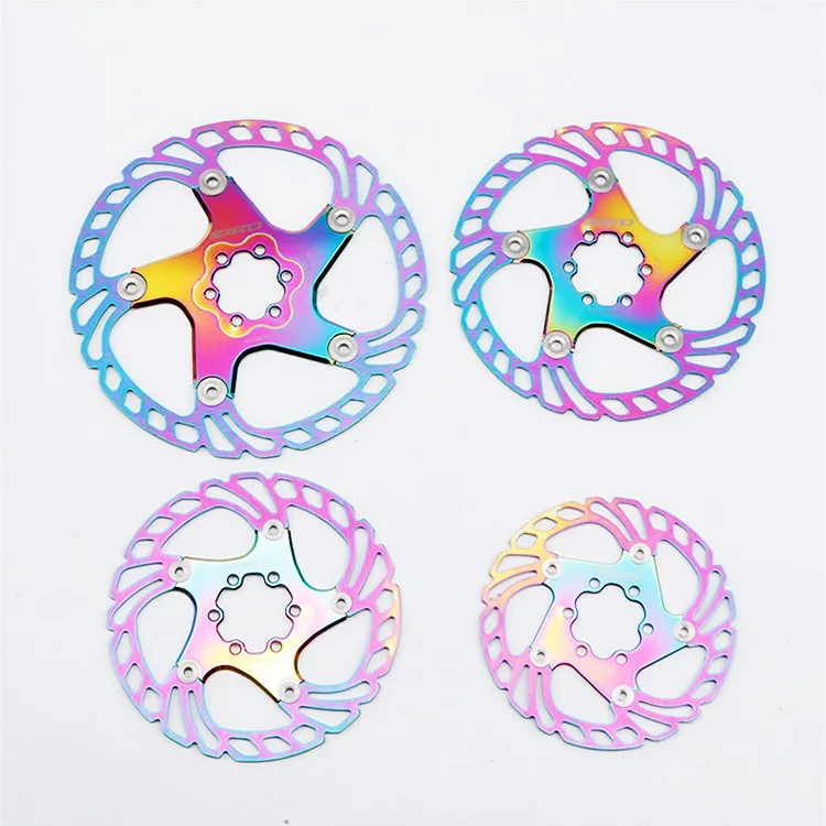 2021 ротор с ЧПУ, цветной тормозной диск для дорожного велосипеда 140/160/180/203 мм, Радужный дисковый тормоз для горного велосипеда с быстрым охлаждением