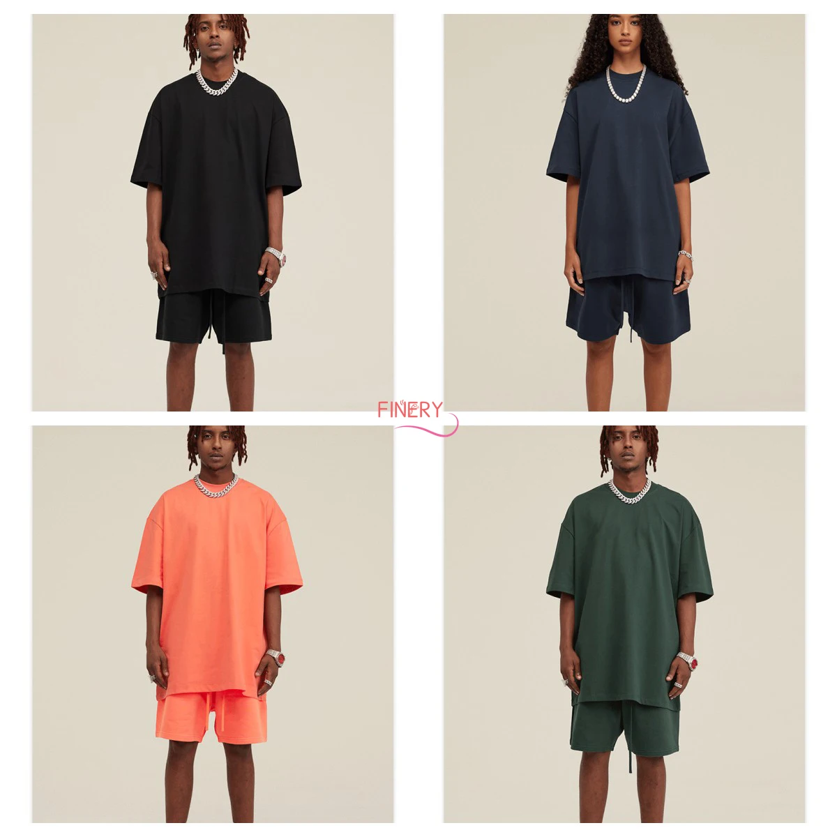 wholesale custom casual high quality 305gsm heavy weight 100 cotton premium fashion loose latest designs suit for men