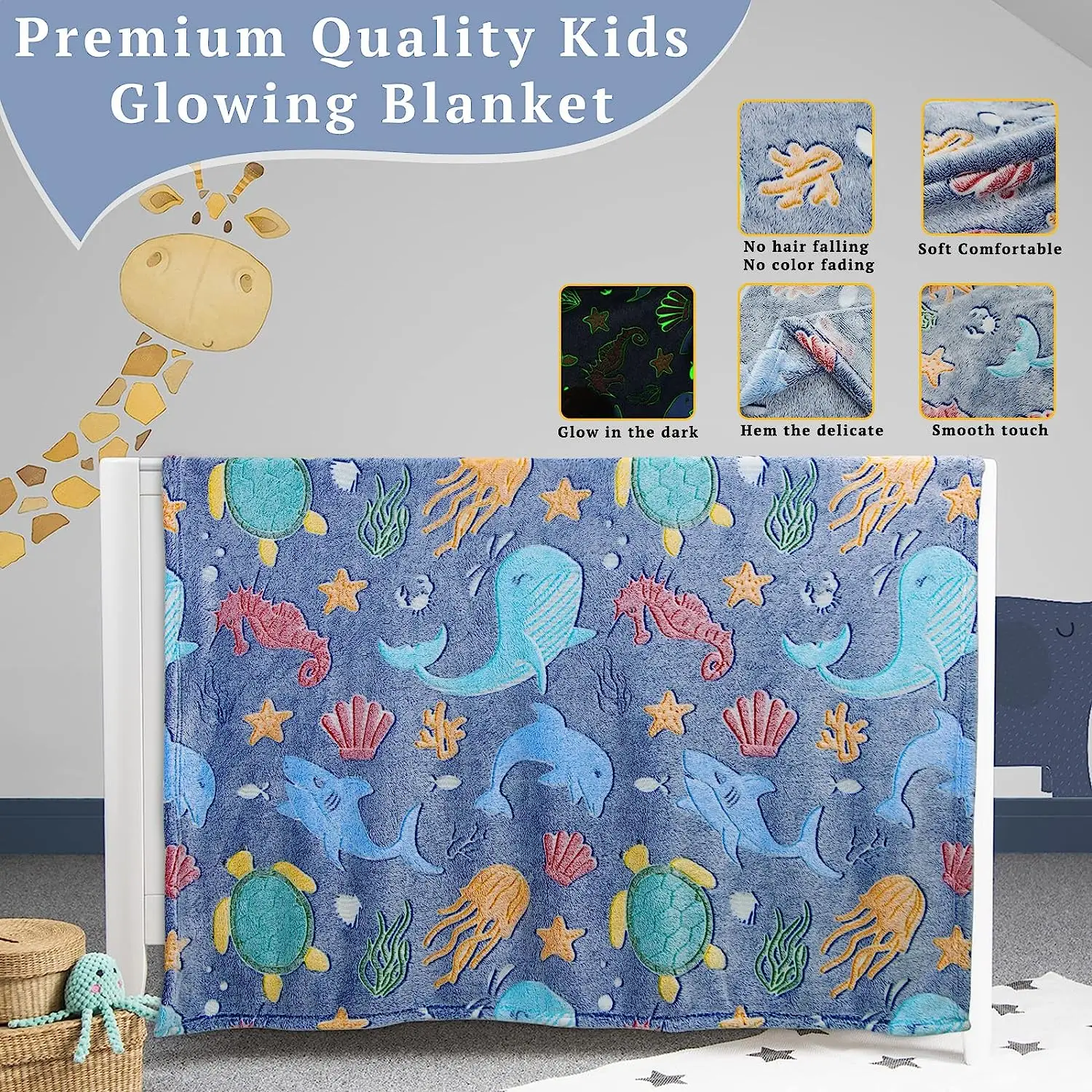 Premium Super Soft Warm Cozy Blanket Glow in The Dark Unique Birthday Gift For Kids Girls Boys Teens Throw Blanket