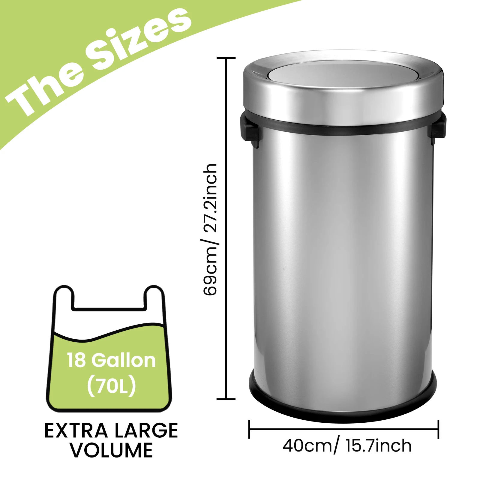 JILI Hot Selling Household Trash Bin ABS Removable Heavy-duty Plastic Bucket with Handle for Waste Disposal for Outdoor Office