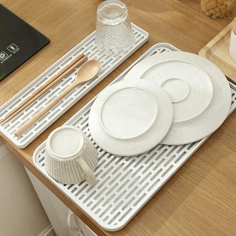 Drainage Tray Household Living Room Double LayerRectangular Tea Tray Fruit Tray Creative Draining Basket 67647