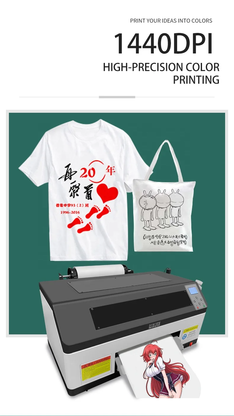 DOMSEM XP600 Head Inkjet Printer Flex Printing Machine Price Small Portable Digital A3 Dtf