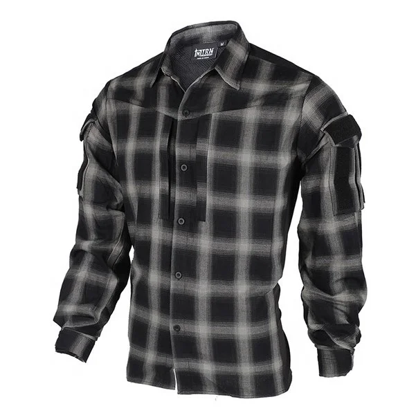 Bacraft TRN Tactical Plaid Shirt Long Sleeve Breathable Tactical Combat Commuting Shirt for Spring and Autumn