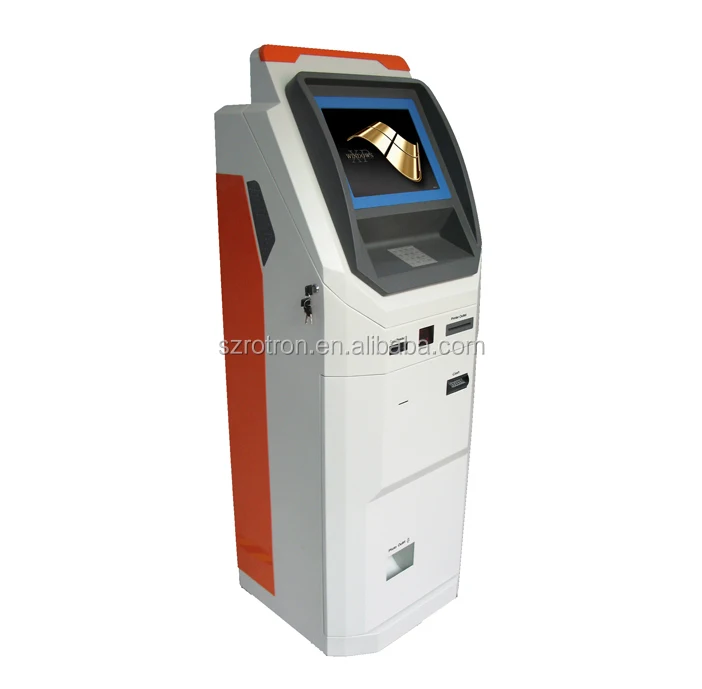 
High quality lobby 21.5 inch banknote validator mobile card top up Kiosk with coin changes 