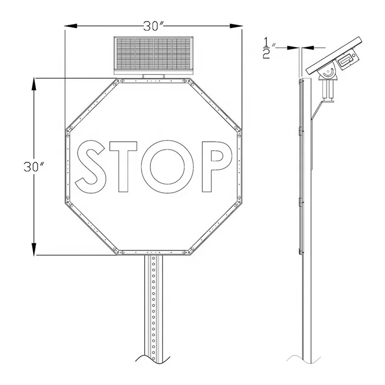 Traffic safety signs led flashing police stop sign on school bus solar go