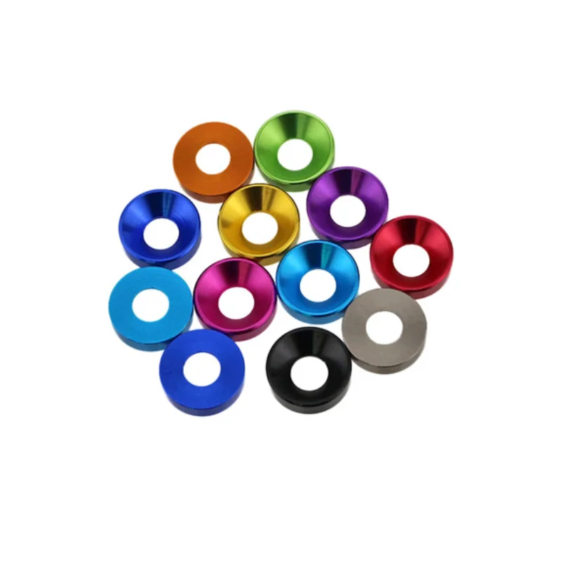 Aluminum Alloy 7071 7075 6061 6063 Anodized Flat Cup Washers M2M3M4M5M6M8 Countersunk Washer For Drone/Car