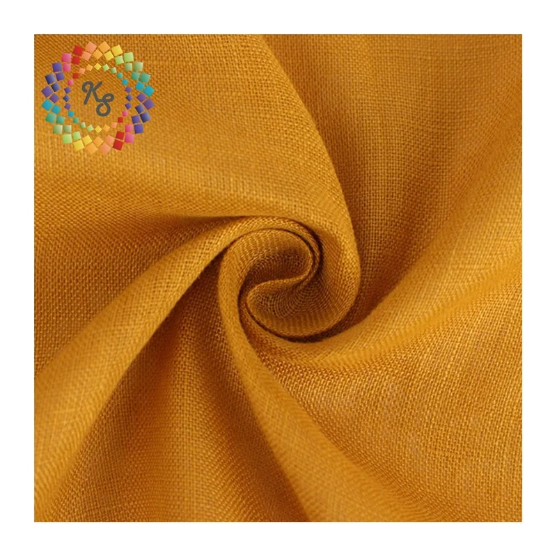 100% Pure Linen Sand Washed Flax Plain Dyed Linen Fabric