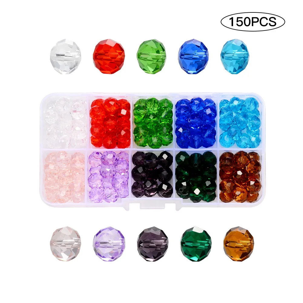 Grade A 4mm 6mm 8mm 10mm Glass Rondelle Crystal Beads Faceted Bicone Bead for Jewelry Making Decoration