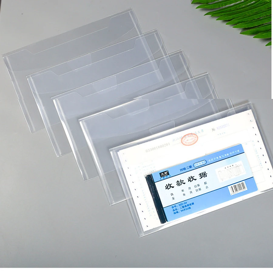 Clear Stamp and Die Storage Bag PP A5 Receipt Bill Bag Materials File Storage Bag Pockets Resealable Die Cut Envelope