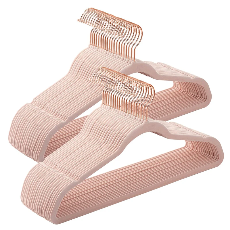velvet coat hanger custom logo velvet pink slim non-slip suit clothes hangers wholesale velvet hanger