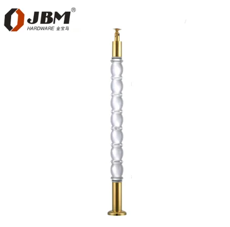 Acrylic Crystal Baluster Clear Transparency Acrylic Crystal Handrail Customized Size Luxury Gold Decorative Acrylic Stair Post