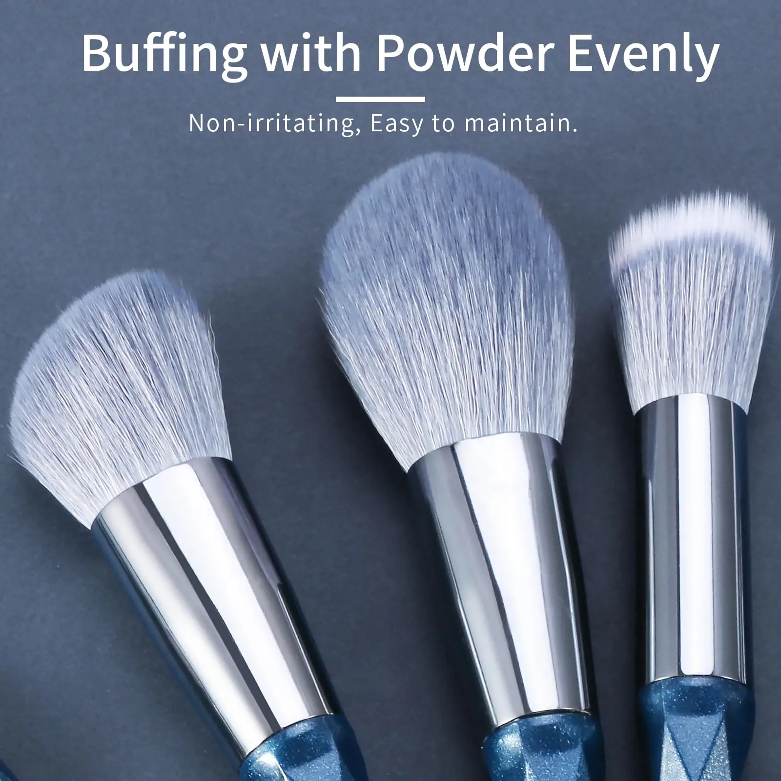 8 PCS Makeup Brushes Crystal pillar Designed Soft Blue Diamond Makeup Brushes Set Cosmetic Tool Kit