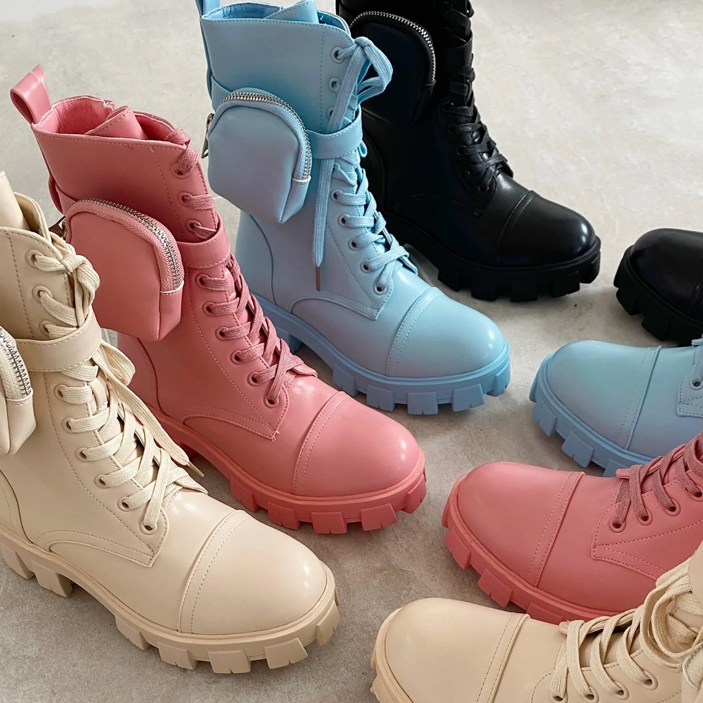 
2021 New Arrival Candy Color Shoes Ankle Boots Women Fashion Shoes Motorcycle Boots Ladies Shoes 