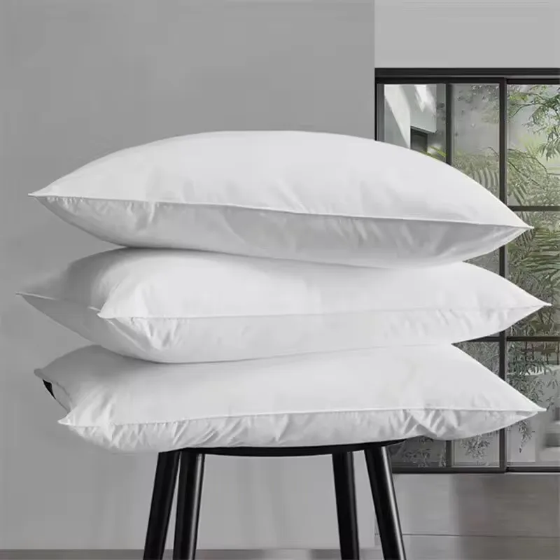 Pure white five-star hotel three-dimensional high rebound pillow single velvet pillows & cushions