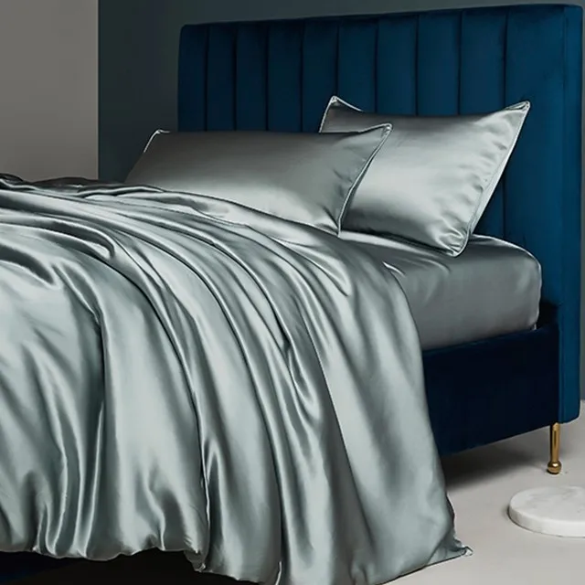 
4PCS Silk Bedding Sheet Sets silk pillowcase caseing19mm 220*240cm 100%Pure Mulberry Luxury Satin 100% Mulbery Silk Bedding 
