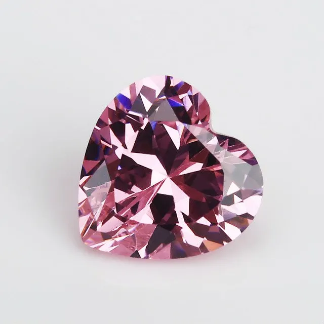Heart Cut Cubic Zirconia Fine Diamond Pink Color Factory Wholesale Price Loose CZ Gemstone