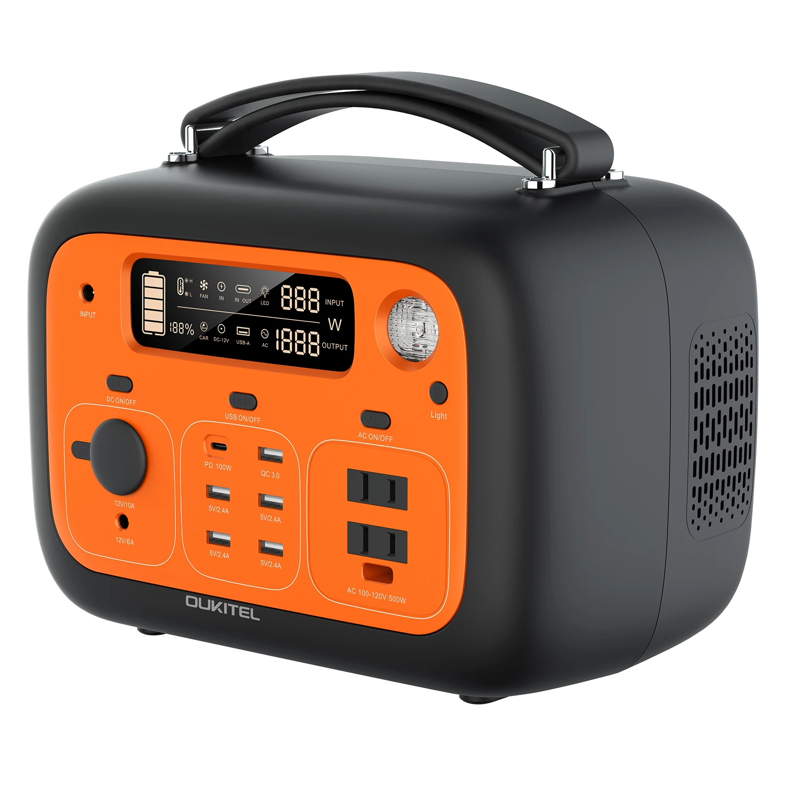 EU Socket 500W 505WH CE ROHS Solar Generator Mobile Lithium Battery Pack OUKITEL P501E Portable Rechargeable Power Station