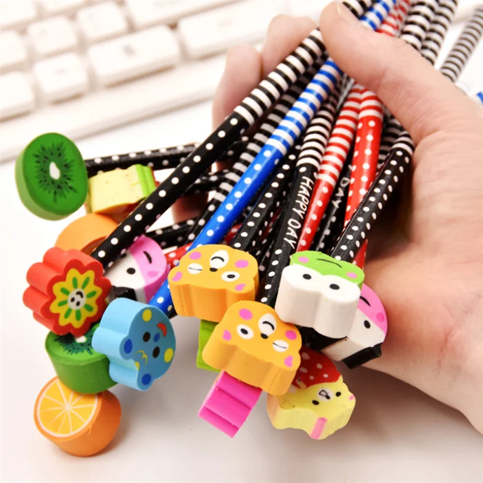 Оптовая продажа школьные призы канцелярские товары hb карандаш с ластиком на