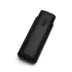 High Quality Portable Genuine Leather Cigar Box Travel Humidor Holder 2 Tube Cigar Case leather Wholesale