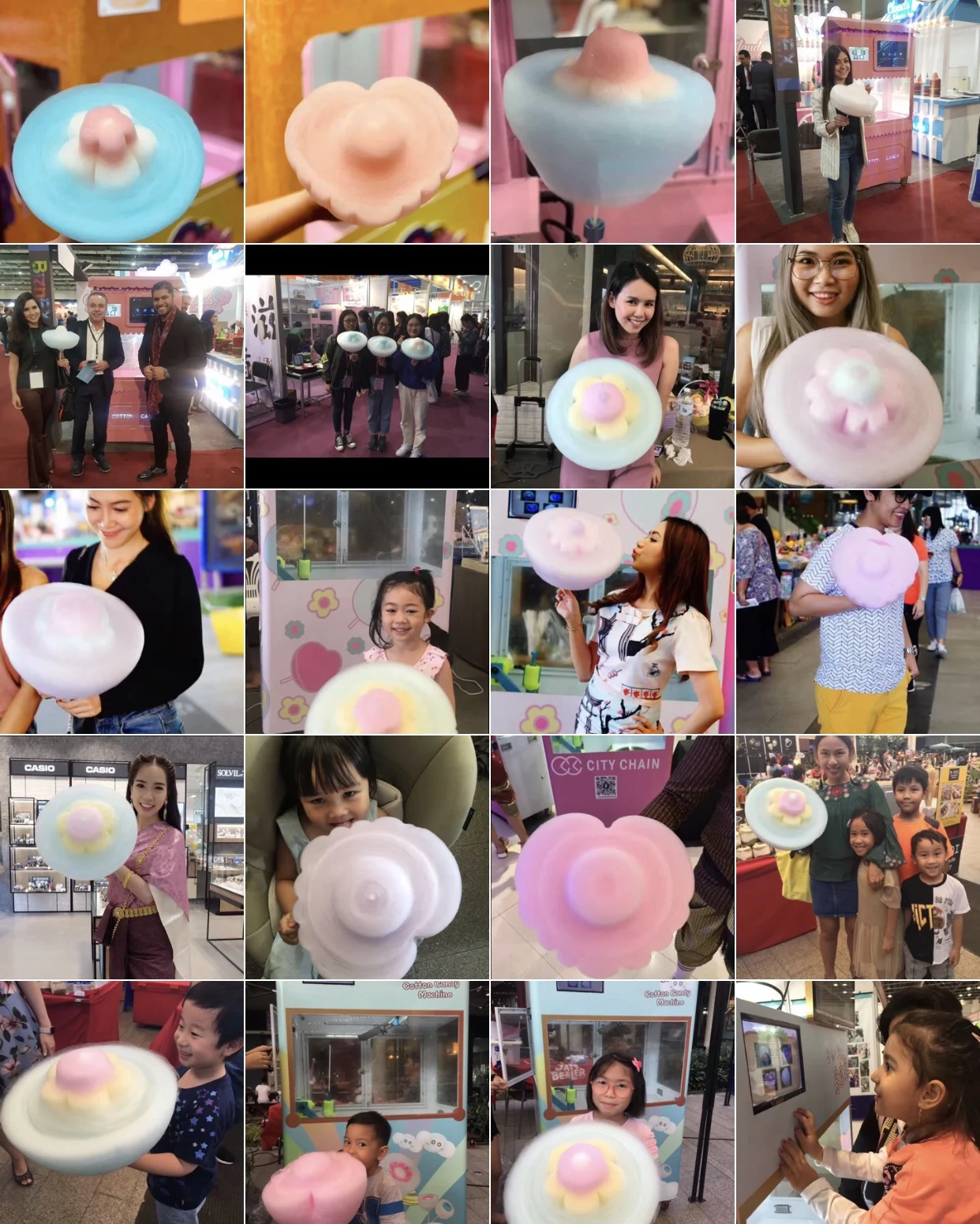 High Quality Commercial Multi-Colored Sweet Floss Sugar Cotton Candy Pack